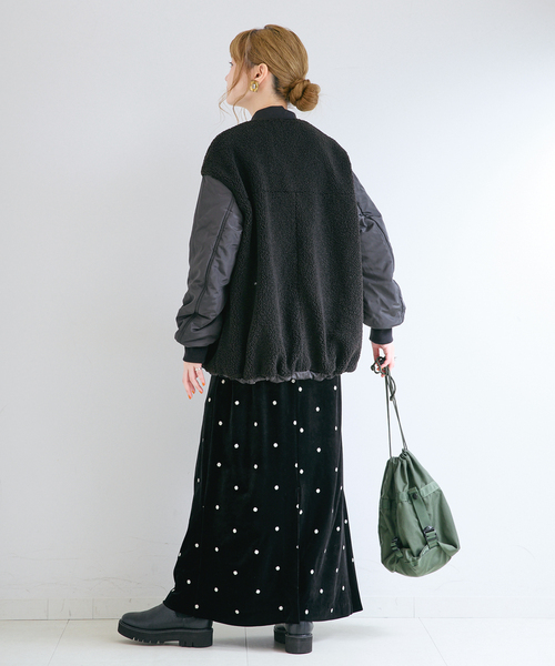 B.C STOCK(ベーセーストック)の「【WEB+一部店舗限定】リバーシブルMA-1ブルゾン(その他アウター・レディース・ベージュ/カーキ/ブラック・FREE)」の6枚目の写真