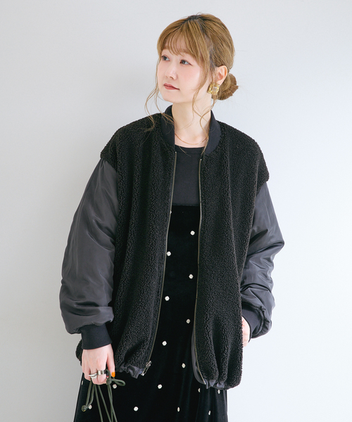B.C STOCK(ベーセーストック)の「【WEB+一部店舗限定】リバーシブルMA-1ブルゾン(その他アウター・レディース・ベージュ/カーキ/ブラック・FREE)」の7枚目の写真
