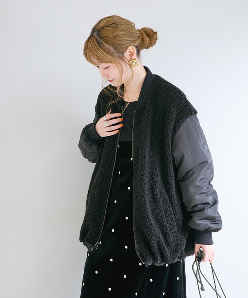 B.C STOCK(ベーセーストック)の「【WEB+一部店舗限定】リバーシブルMA-1ブルゾン(その他アウター・レディース・ベージュ/カーキ/ブラック・FREE)」の8枚目の写真