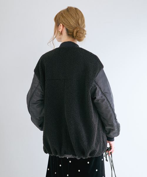 B.C STOCK(ベーセーストック)の「【WEB+一部店舗限定】リバーシブルMA-1ブルゾン(その他アウター・レディース・ベージュ/カーキ/ブラック・FREE)」の9枚目の写真
