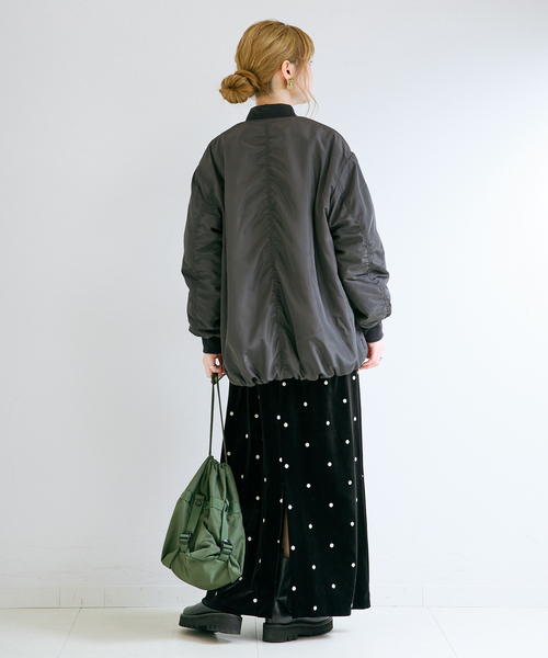 B.C STOCK(ベーセーストック)の「【WEB+一部店舗限定】リバーシブルMA-1ブルゾン(その他アウター・レディース・ベージュ/カーキ/ブラック・FREE)」の12枚目の写真