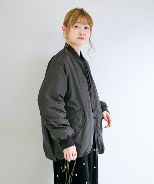 B.C STOCK(ベーセーストック)の「【WEB+一部店舗限定】リバーシブルMA-1ブルゾン(その他アウター・レディース・ベージュ/カーキ/ブラック・FREE)」の14枚目の写真