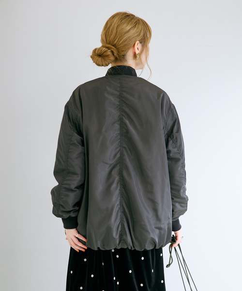 B.C STOCK(ベーセーストック)の「【WEB+一部店舗限定】リバーシブルMA-1ブルゾン(その他アウター・レディース・ベージュ/カーキ/ブラック・FREE)」の15枚目の写真