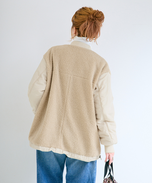 B.C STOCK(ベーセーストック)の「【WEB+一部店舗限定】リバーシブルMA-1ブルゾン(その他アウター・レディース・ベージュ/カーキ/ブラック・FREE)」の21枚目の写真