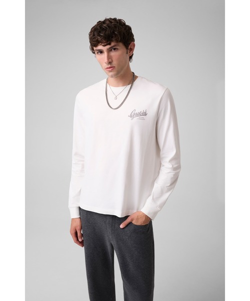 GUESS JEANS(ゲスジーンズ)の「GUESS JEANS Jean Co. LS Tee Tシャツ 長袖 ロンT(Tシャツ/カットソー・メンズ・ホワイト/ブラック・SMALL/X-LARGE/LARGE/MEDIUM)」の3枚目の写真