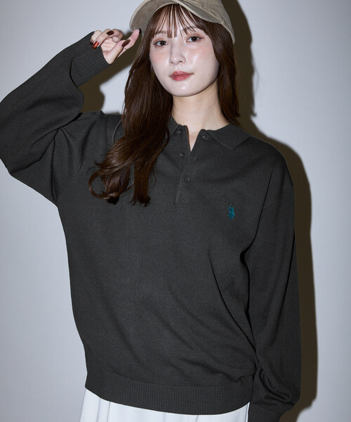 U.S. POLO ASSN.(ユーエスポロアッスン)の「U.S. POLO ASSN. × PUBLUX/ユーエスポロアッスン 別注 スウェットライク ワンポイント 刺繍 ポロ ニット プルオーバー 限定展開(ニット/セーター・メンズ・ブラック/ライトグレー/ブラウン/ネイビー/チャコールグレー/その他・LARGE/MEDIUM/SMALL)」の9枚目の写真