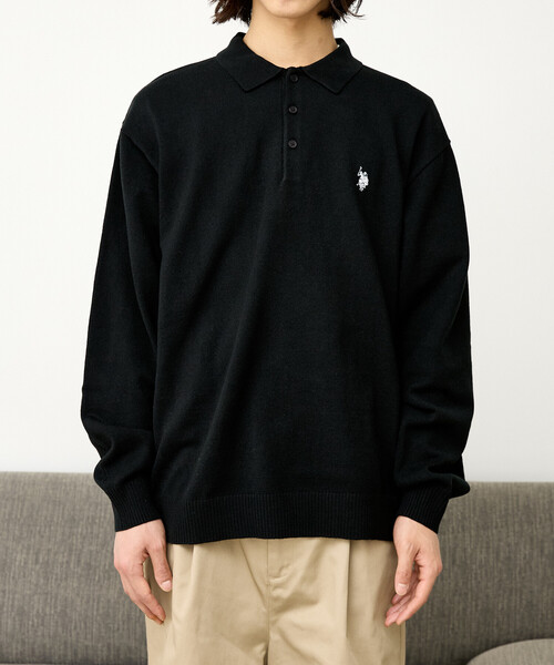 U.S. POLO ASSN.(ユーエスポロアッスン)の「U.S. POLO ASSN. × PUBLUX/ユーエスポロアッスン 別注 スウェットライク ワンポイント 刺繍 ポロ ニット プルオーバー 限定展開(ニット/セーター・メンズ・ブラック/ライトグレー/ブラウン/ネイビー/チャコールグレー/その他・LARGE/MEDIUM/SMALL)」の17枚目の写真