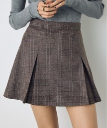 【セットアップ対応】素材アソートプリーツミニスコート 秋服 冬服 春服 チェック 無地 ミニスカート インナーパンツ付き インパン付き 後ろウエストゴム