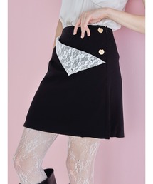 Lace lined mini skirt / レースライナーミニスカート