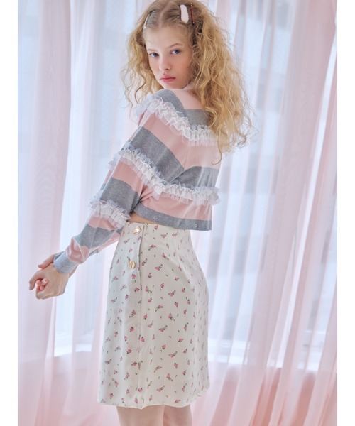 etre loin(エトルワン)の「Lace lined mini skirt / レースライナーミニスカート(スカート・レディース・ホワイト/ブラック/ピンク・M)」の9枚目の写真