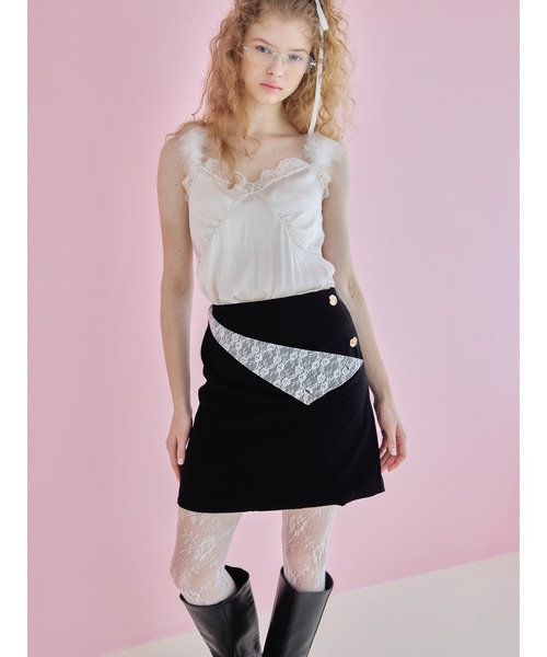etre loin(エトルワン)の「Lace lined mini skirt / レースライナーミニスカート(スカート・レディース・ホワイト/ブラック/ピンク・M)」の18枚目の写真