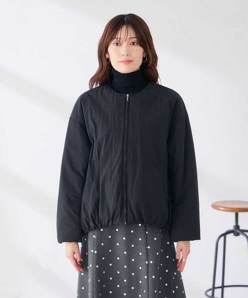 a.v.v(アーヴェヴェ)の「ノーカラー 中綿 ジャケット(その他アウター・レディース・アイボリー/ブラック・40/38)」の14枚目の写真