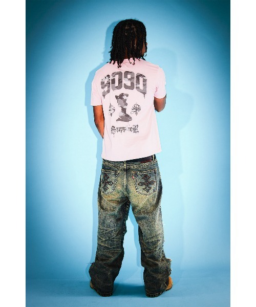 SUPPLIER(サプライヤー)の「Tシャツ|9090 x SUPPLIER Camouflage Sexy Logo Tee|SUPPLIER(Tシャツ/カットソー・メンズ・ブラック/ピンク・SMALL/MEDIUM/LARGE)」の6枚目の写真