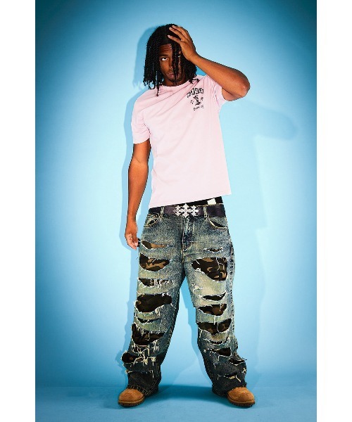 SUPPLIER(サプライヤー)の「Tシャツ|9090 x SUPPLIER Camouflage Sexy Logo Tee|SUPPLIER(Tシャツ/カットソー・メンズ・ブラック/ピンク・SMALL/MEDIUM/LARGE)」の7枚目の写真