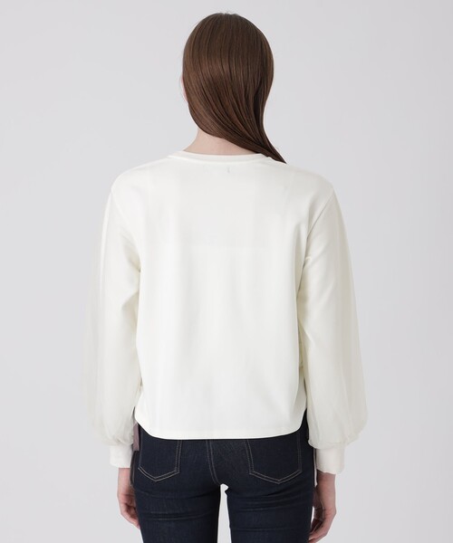 BLUE LABEL CRESTBRIDGE(ブルーレーベルクレストブリッジ)の「チュールスリーブコンビトップス(Tシャツ/カットソー・レディース・ブラック/ホワイト・38)」の6枚目の写真