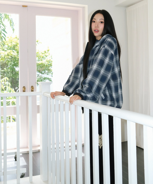 muahmuah（ムーアムーア）の「リバーシブル ルーズフィット チェック フードジャケット [ブラック]（ナイロンジャケット・レディース・その他・FREE）」の18枚目の写真