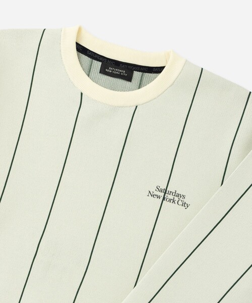 Saturdays Golf(サタデーズゴルフ)の「Jacquard Stripe Crewneck Knit(ニット/セーター・メンズ・ホワイト/ブラック/ネイビー・M/L/S)」の21枚目の写真