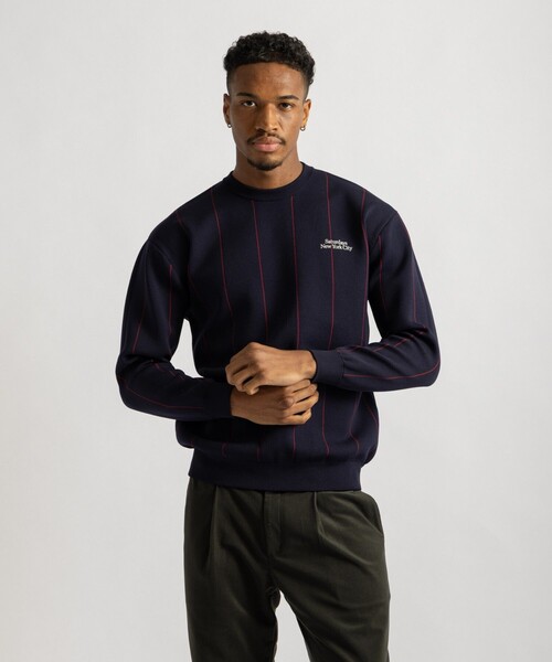 Saturdays Golf(サタデーズゴルフ)の「Jacquard Stripe Crewneck Knit(ニット/セーター・メンズ・ホワイト/ブラック/ネイビー・M/L/S)」の6枚目の写真