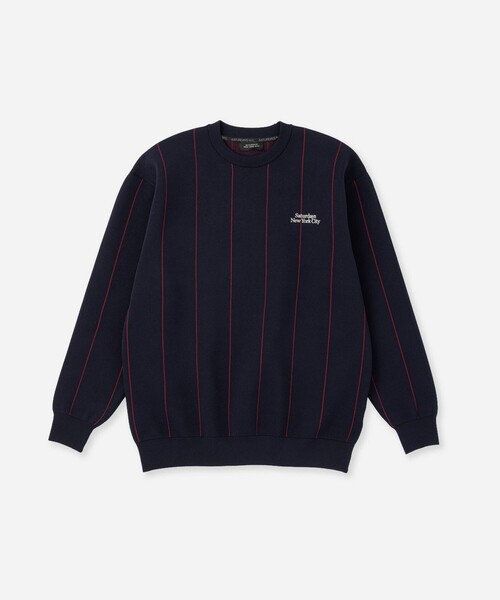 Saturdays Golf(サタデーズゴルフ)の「Jacquard Stripe Crewneck Knit(ニット/セーター・メンズ・ホワイト/ブラック/ネイビー・M/L/S)」の18枚目の写真