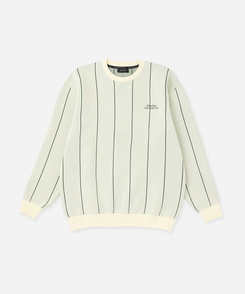 Saturdays Golf(サタデーズゴルフ)の「Jacquard Stripe Crewneck Knit(ニット/セーター・メンズ・ホワイト/ブラック/ネイビー・M/L/S)」の17枚目の写真