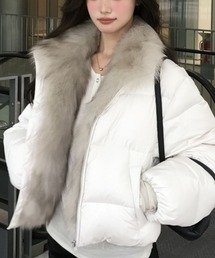 エコファー付きボリュームショート中綿ブルゾン