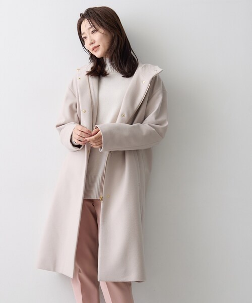 UNTITLED(アンタイトル)の「ウールカシミヤフーディコート(その他アウター・レディース・グレー/キャメル/ブラック/ライトベージュ・01/02/03)」の3枚目の写真