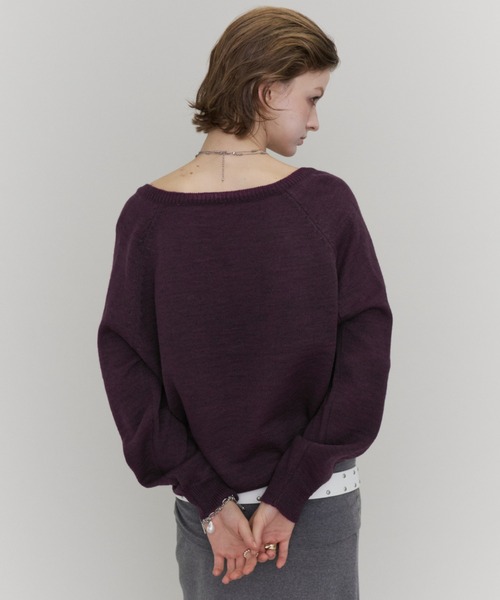Rohwel(ローウェル)の「V-Neck Henley Knit / Vネックヘンリーニット(ニット/セーター・レディース・グリーン/ブラック/パープル・FREE)」の7枚目の写真