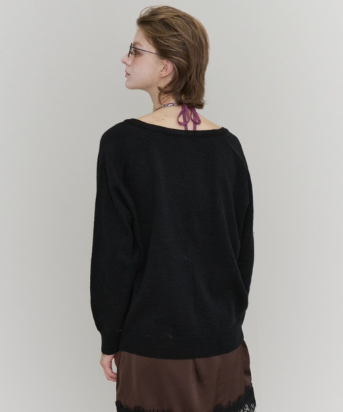 Rohwel(ローウェル)の「V-Neck Henley Knit / Vネックヘンリーニット(ニット/セーター・レディース・グリーン/ブラック/パープル・FREE)」の20枚目の写真