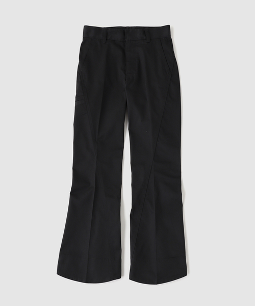 YUKI HASHIMOTO(ユウキハシモト)の「YUKI HASHIMOTO / ユウキハシモト TWISTED FLARED PANTS(スラックス・メンズ・ブラック/チャコールグレー・46/44)」の1枚目の写真