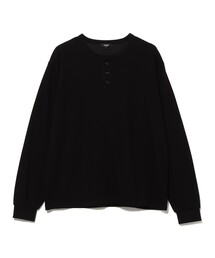 裏起毛 ハニカム ヘンリーネック カットソー