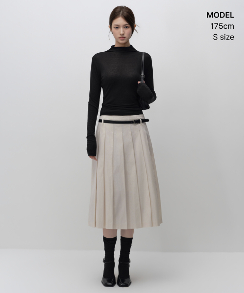 MUSINSA STANDARD WOMAN（ムシンサスタンダードウーマン）の「ウィメンズシアウールテンセルタートルネック長袖Tシャツ[ブラック]（Tシャツ/カットソー・レディース・その他・LARGE/X-SMALL/SMALL/MEDIUM）」の4枚目の写真