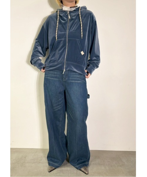 MIDVEIN(ミッドヴェイン)の「rich velours hoodie(パーカー・レディース・グレー/ブルー/ブラック/ベージュ・FREE)」の13枚目の写真