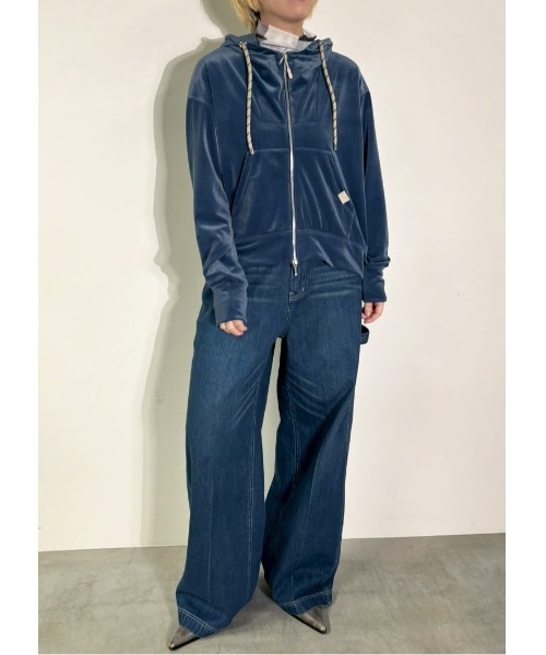 MIDVEIN(ミッドヴェイン)の「rich velours hoodie(パーカー・レディース・グレー/ブルー/ブラック/ベージュ・FREE)」の19枚目の写真