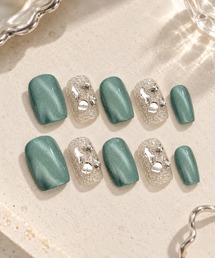 KONVINI（コンビニ）の「【not a nail】水光マグネットデザイン　ネイルチップ ノットアネイル　ショートスクエア　スクエアオフ（ネイルシール/ネイルチップ）」