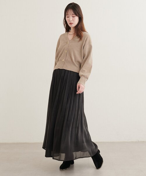 natural couture(ナチュラルクチュール)の「ラメ楊柳ギャザースカート(スカート・レディース・サックスブルー/ブラック/ブラウン/オフホワイト・FREE)」の12枚目の写真