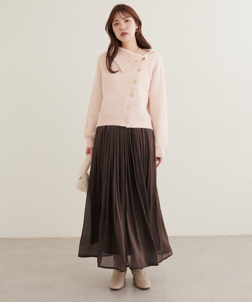 natural couture(ナチュラルクチュール)の「ラメ楊柳ギャザースカート(スカート・レディース・サックスブルー/ブラック/ブラウン/オフホワイト・FREE)」の21枚目の写真