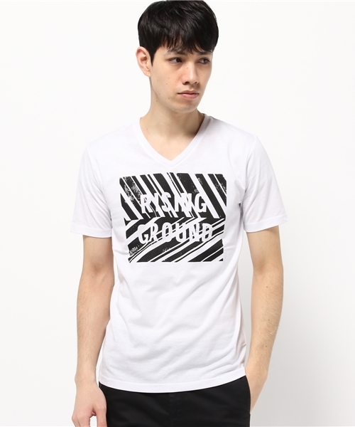 VENCEEXCHANGE（ヴァンスエクスチェンジ）の「ストライプBOX半袖T       （Tシャツ/カットソー・メンズ・オフホワイト/ブラック・LARGE/MEDIUM/SMALL）」の9枚目の写真