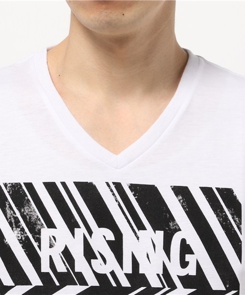 VENCEEXCHANGE（ヴァンスエクスチェンジ）の「ストライプBOX半袖T       （Tシャツ/カットソー・メンズ・オフホワイト/ブラック・LARGE/MEDIUM/SMALL）」の5枚目の写真