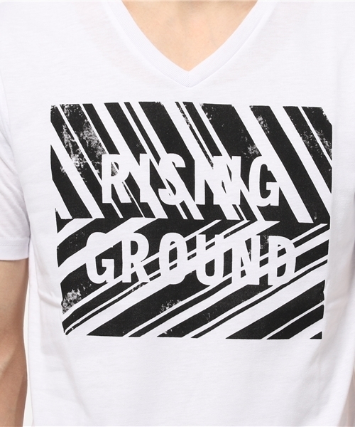 VENCEEXCHANGE（ヴァンスエクスチェンジ）の「ストライプBOX半袖T       （Tシャツ/カットソー・メンズ・オフホワイト/ブラック・LARGE/MEDIUM/SMALL）」の7枚目の写真