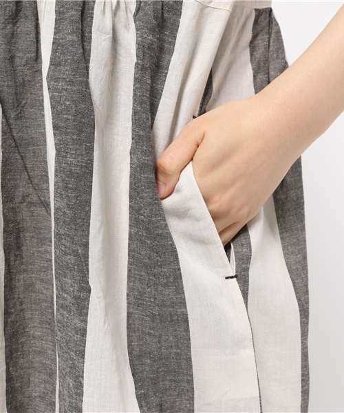 POU DOU DOU（プードゥドゥ）の「綿麻ボイル先染めドルマンワンピース（ワンピース・レディース・グリーン系その他/ブルー系その他/グレー系その他・3）」の12枚目の写真