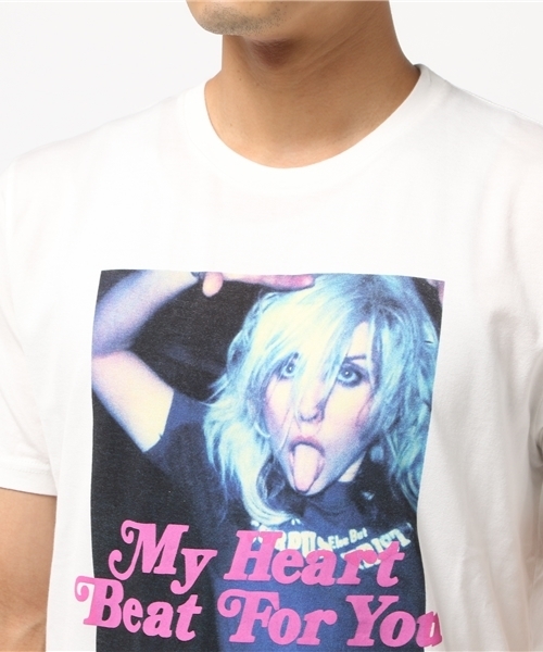 HYSTERIC GLAMOUR（ヒステリックグラマー）の「DH/MY HEART BEAT F．Y． pt T-SH（Tシャツ/カットソー・メンズ・ホワイト/ピンク/ブラック・SMALL/MEDIUM/LARGE/X-LARGE）」の6枚目の写真