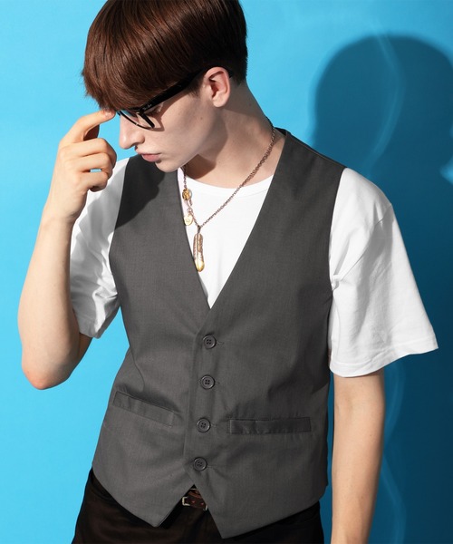 8(eight)(エイト)の「スーツ生地ジレベスト(ベスト・メンズ・ブラック/ネイビー/グレー/ベージュ/ワイン/ブラック×グレー・LARGE/X-LARGE/SMALL/MEDIUM/XX-LARGE)」の20枚目の写真