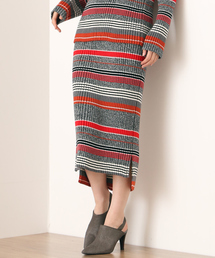 36Quatre-Neuf | マルチボーダースカート(スカート)