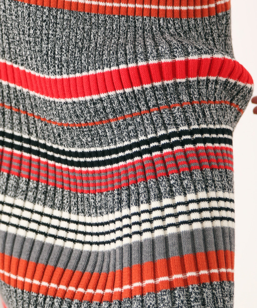 36Quatre-Neuf（カトルナフ）の「マルチボーダースカート【BAILA 2017年01月号 P.81掲載】 （スカート・レディース・マルチ/カーキ・FREE）」の10枚目の写真