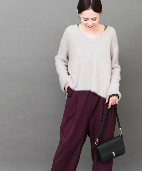 KBF(ケイビーエフ)の「【WEB限定】KBF バッククロスフェザーニット(ニット/セーター・レディース・ライトグレー/ライム/ブルー/アイボリー・ONE)」の9枚目の写真