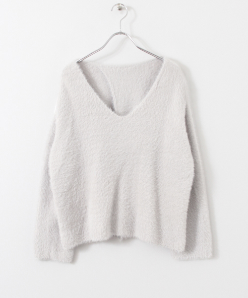 KBF(ケイビーエフ)の「【WEB限定】KBF バッククロスフェザーニット(ニット/セーター・レディース・ライトグレー/ライム/ブルー/アイボリー・ONE)」の17枚目の写真