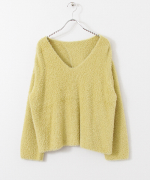 KBF(ケイビーエフ)の「【WEB限定】KBF バッククロスフェザーニット(ニット/セーター・レディース・ライトグレー/ライム/ブルー/アイボリー・ONE)」の10枚目の写真