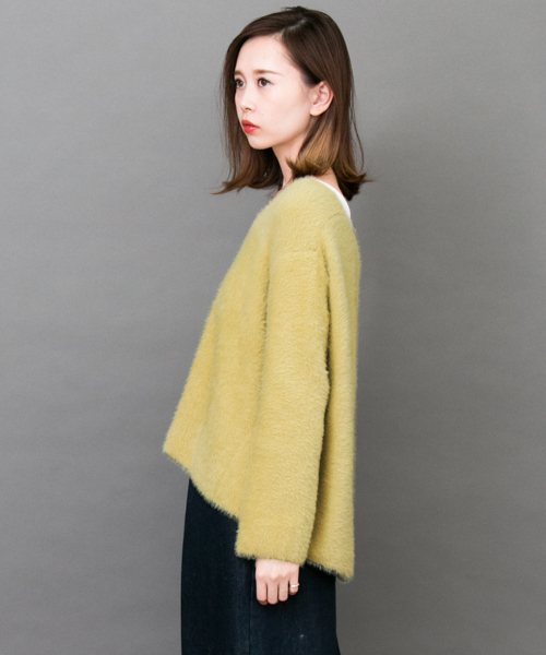 KBF(ケイビーエフ)の「【WEB限定】KBF バッククロスフェザーニット(ニット/セーター・レディース・ライトグレー/ライム/ブルー/アイボリー・ONE)」の19枚目の写真