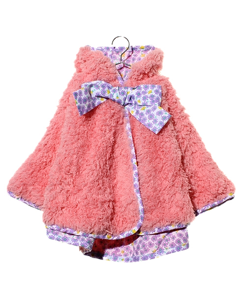 fafa(フェフェ)の「Eva | ポンチョ(ポンチョ・キッズ・ラベンダー/ピンク系その他/グレー/ピンク・MEDIUM/SMALL)」の4枚目の写真