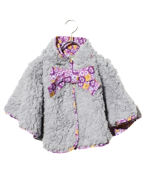 fafa(フェフェ)の「Eva | ポンチョ(ポンチョ・キッズ・ラベンダー/ピンク系その他/グレー/ピンク・MEDIUM/SMALL)」の2枚目の写真